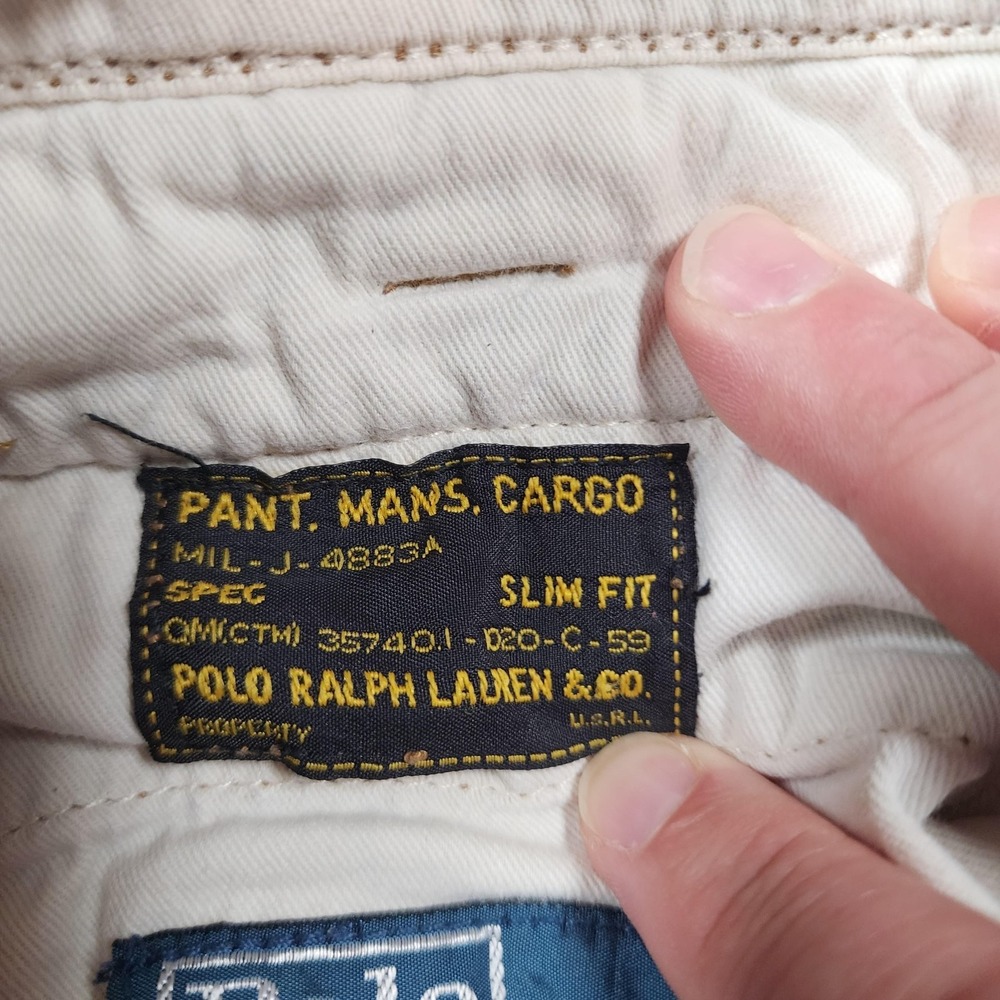 Polo Ralph Lauren Cargo Pants Mens 38x30 Military Paratrooper Utility Y2K Army - Picture 4 of 16